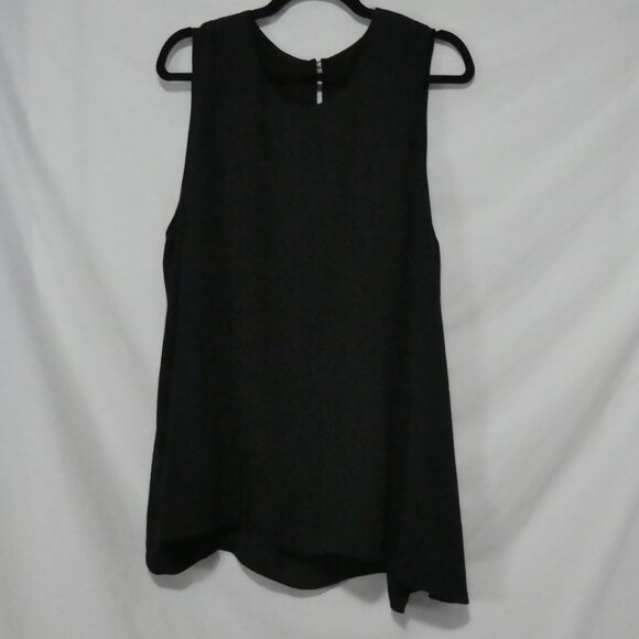 RACHEL - Rachel Roy | 2X | Classic Black Sleeveless Lined Sheer Blouse - Picture 1 of 12